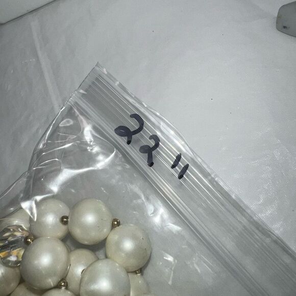 Vintage Faux Pearl and Aurora Borealis Bead Necklace - Picture 8 of 8